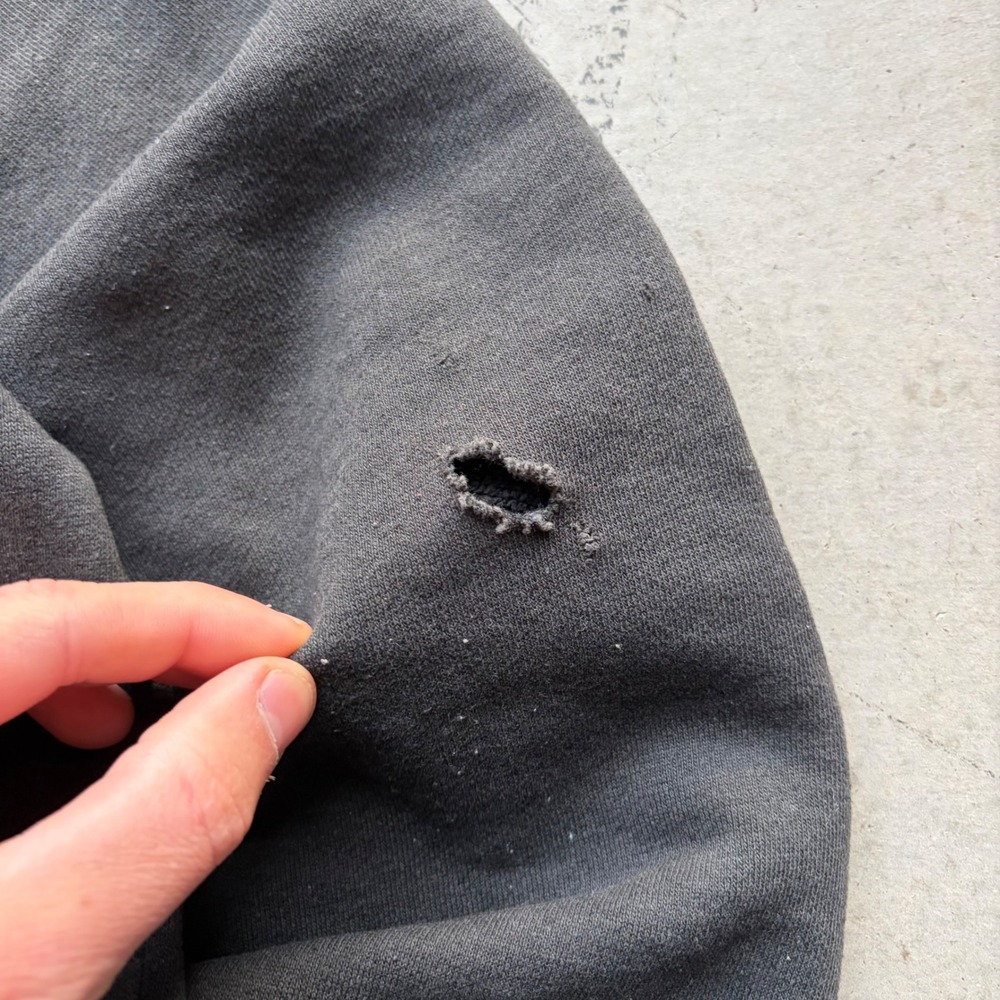 Vintage 90s Stussy Oval Logo Sweatshirt Mens Large Faded Black Distressed Crew - Picture 4 of 8
